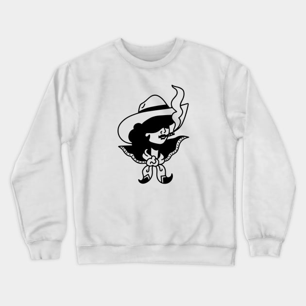 Smoking Cowgirl Crewneck Sweatshirt by Nick Quintero